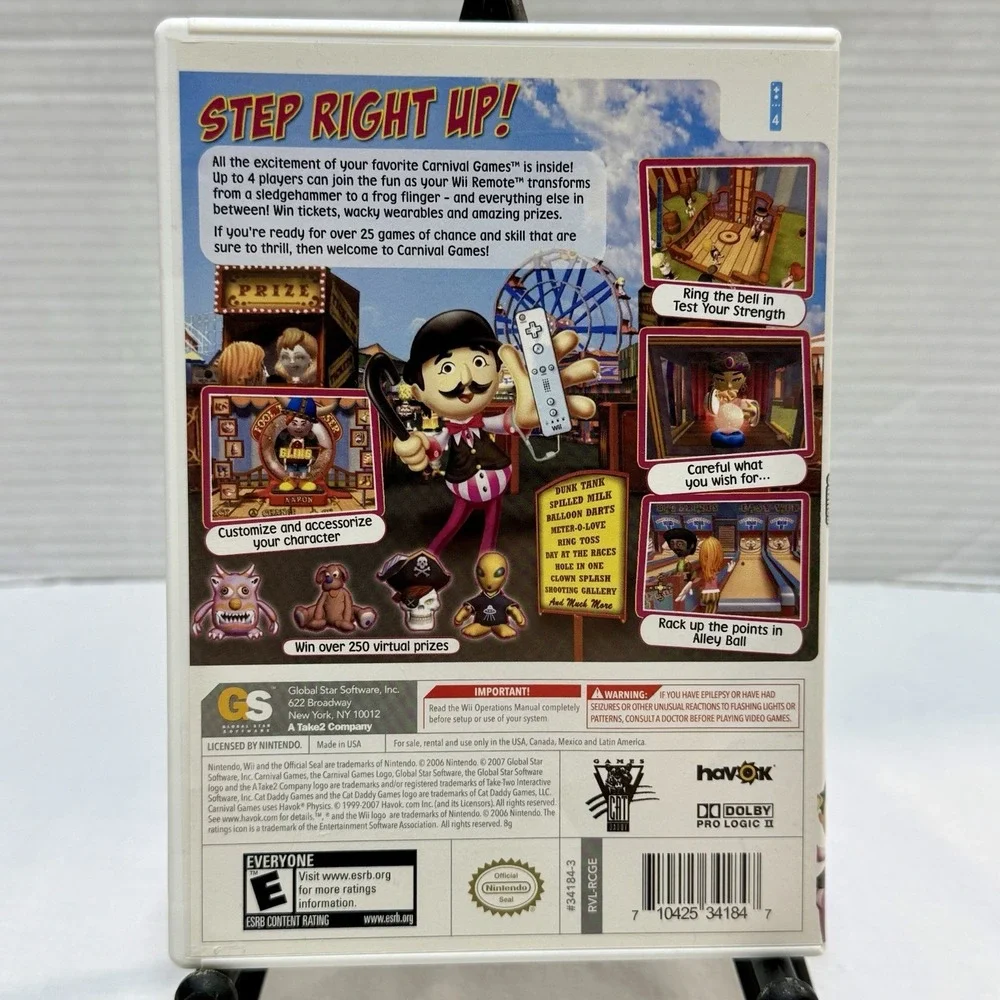 Carnival Games‎ (Nintendo Wii, 2007) Game Case Manual